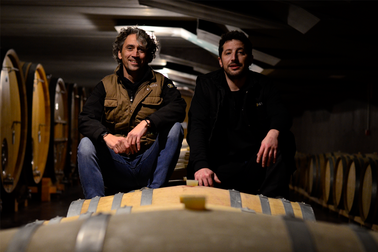 Vineyard manager Enric Sunyer with winemaker Gerard Mercadé