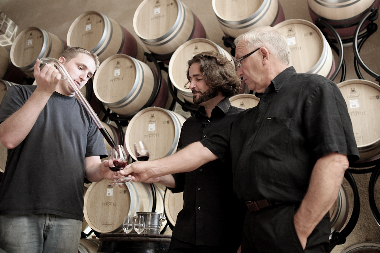 Alex, Fred and Paul Chaudière in the cellar