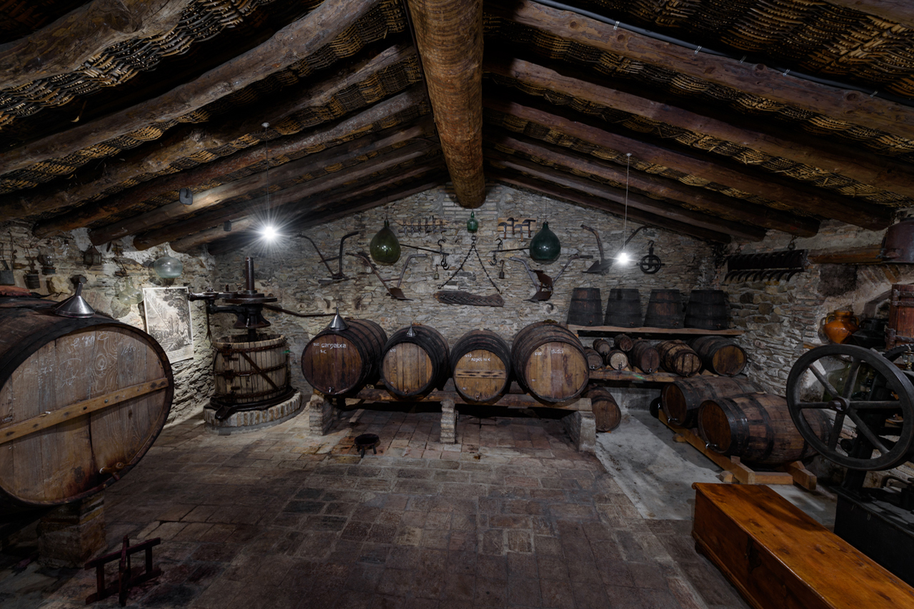 Featuring his barrels of Rancio, one of August's most prized possessions